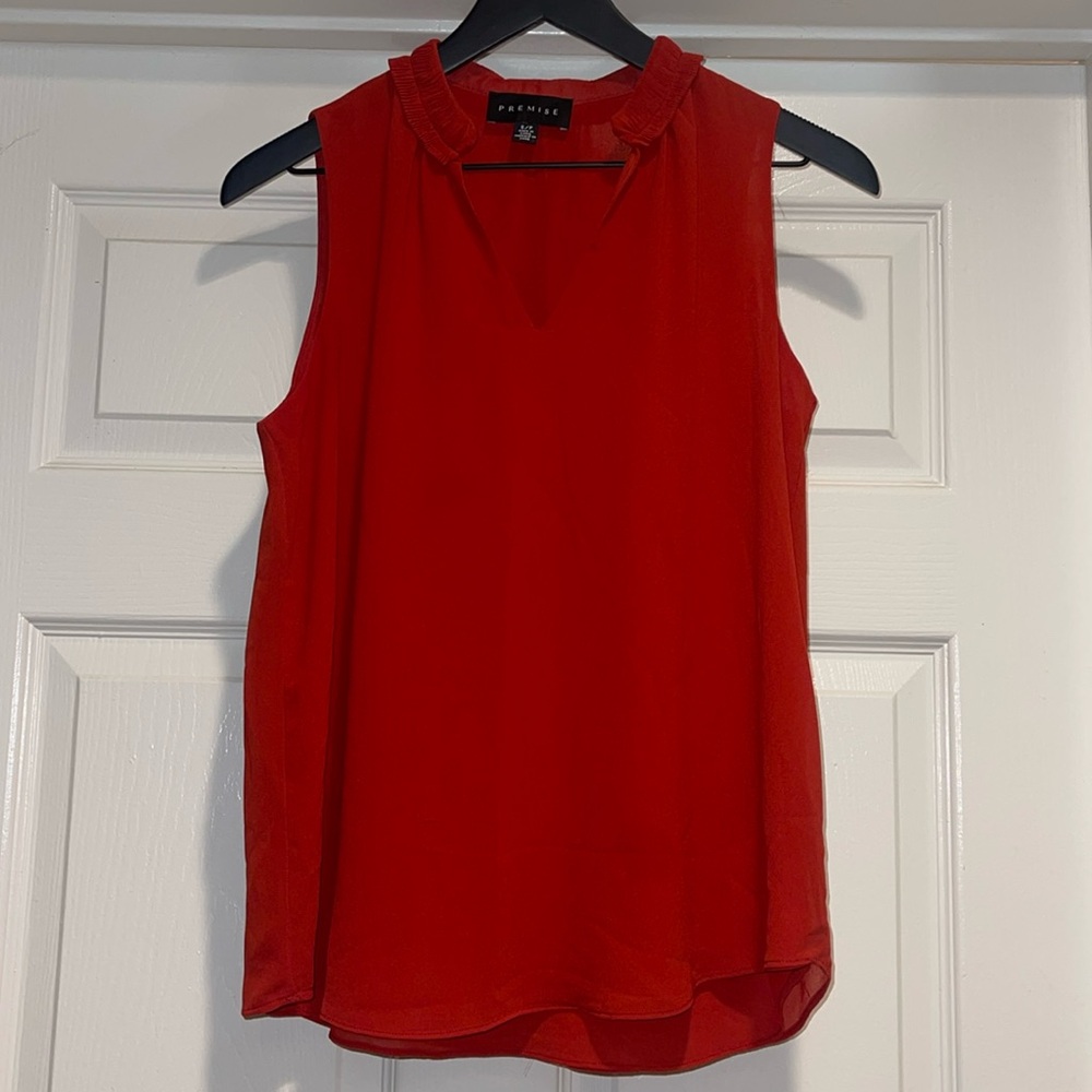 Premise Red Sleeveless Blouse